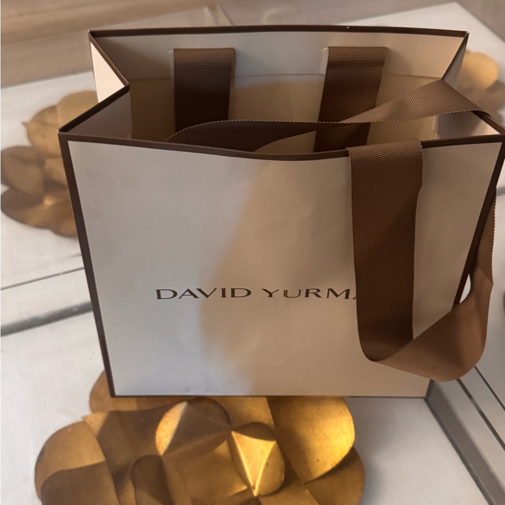 David Yurman Cream Bag with Brown Handles